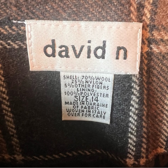 Women's Wool Plaid Wrap Blanket Skirt Sz 14 Fringe Buckle Academia Equestrian - Picture 5 of 8